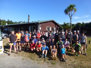 The Class of 2012 - happy trail runners about to board the bus for the first day's run.